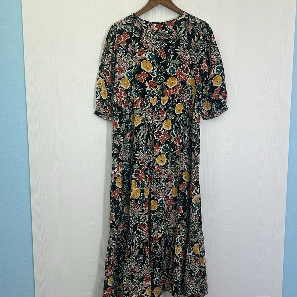 Natural Life - Boho Colorful Fun Floral Tie Neck Maxi Dress Size XS / Small - Picture 10 of 11